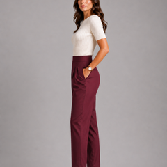 High-Waist Pleated Trousers – Tailored Straight-Leg Formal Pants