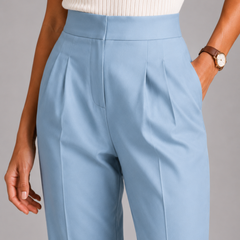 High-Waist Pleated Trousers – Tailored Straight-Leg Formal Pants