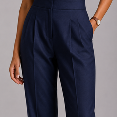 High-Waist Pleated Trousers – Tailored Straight-Leg Formal Pants