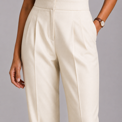 High-Waist Pleated Trousers – Tailored Straight-Leg Formal Pants