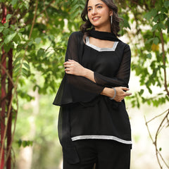 Embellished Kurta with Flared Palazzo Set