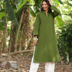 Olive Green Farshi Kurta Palazzo Set