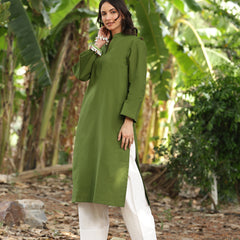 Olive Green Farshi Kurta Palazzo Set