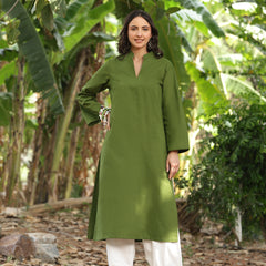 Olive Green Farshi Kurta Palazzo Set