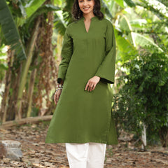 Olive Green Farshi Kurta Palazzo Set