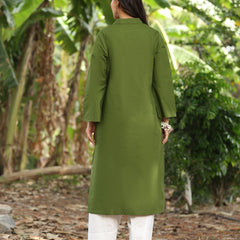 Olive Green Farshi Kurta Palazzo Set