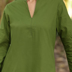 Olive Green Farshi Kurta Palazzo Set