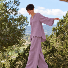 Lavender Scallop-Trim Co-Ord Set