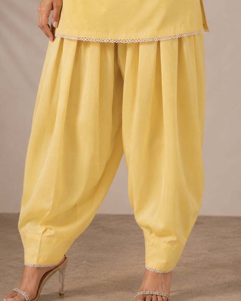 Butter Yellow Farshi Salwar & Kameez Set