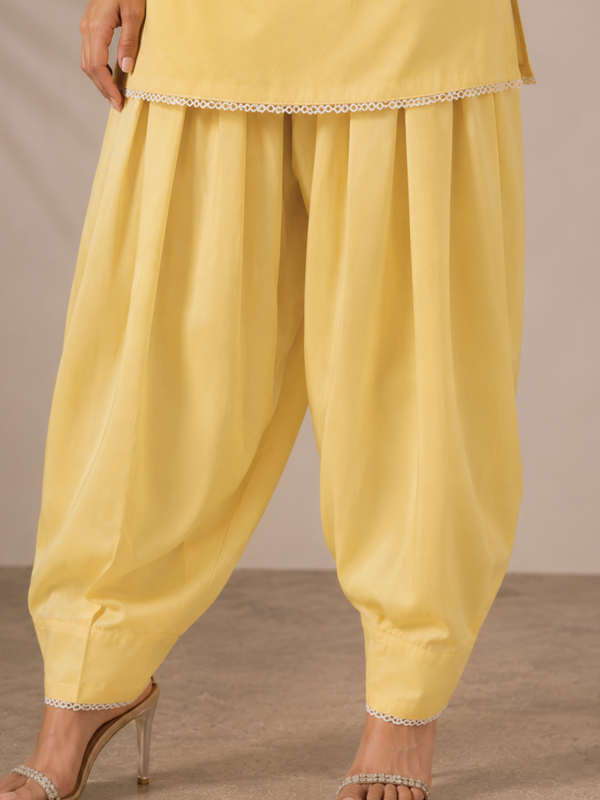 Butter Yellow Farshi Salwar & Kameez Set