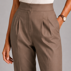 High-Waist Pleated Trousers – Tailored Straight-Leg Formal Pants