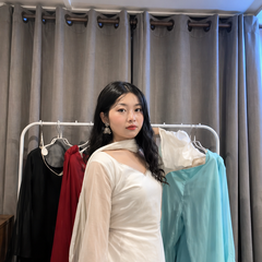 Off White Kurta Set with Palazzo & Sheer Sleeves With Dupatta