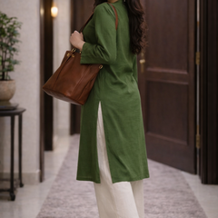 Olive Green Farshi Kurta Palazzo Set