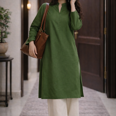 Olive Green Farshi Kurta Palazzo Set