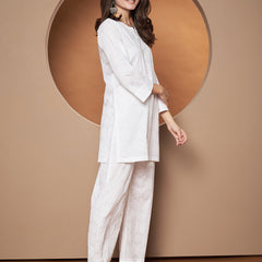 Poshak Hub Women Cotton A Line Short Kurta and palazzo
