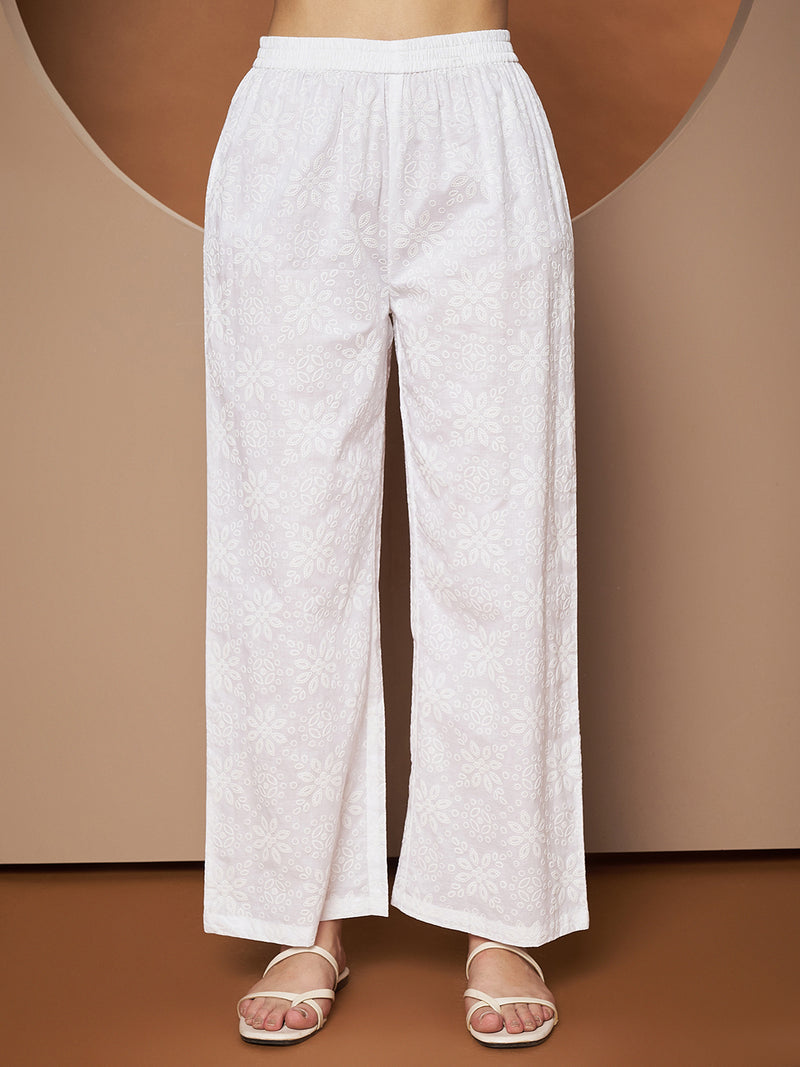Poshak Hub Women Cotton A Line Short Kurta and palazzo