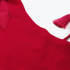 Poshak Hub Women Pink Georgette One Shoulder Anarkali Kurta