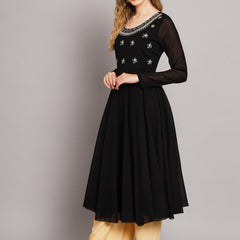 Poshak Hub Women Ethnic Motifs Hand Embroidery Georgette Anarkali Kurta