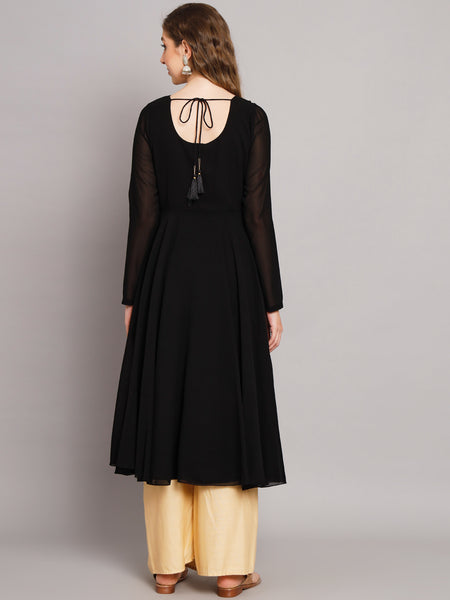 Poshak Hub Women Ethnic Motifs Hand Embroidery Georgette Anarkali Kurta