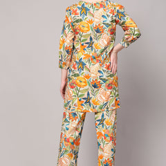 Poshak Hub Women Multicolor Modal Muslin Foil Print Cord Set