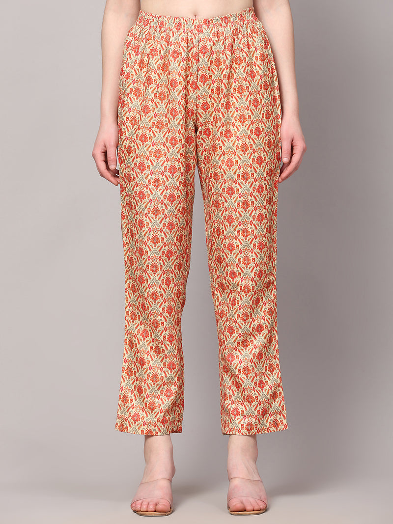 Poshak Hub Women Yellow Cotton Print Cord Set