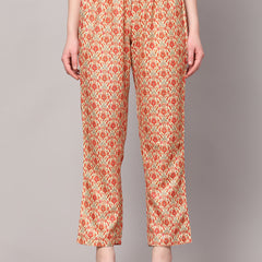 Poshak Hub Women Yellow Cotton Print Cord Set