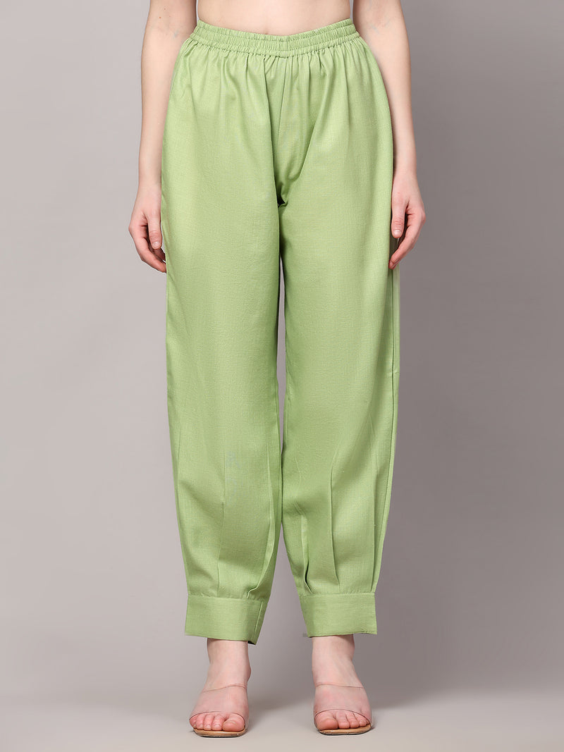 Poshak Hub Women Green Linen Digital Print Cord Set