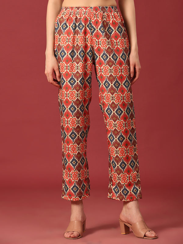 Poshak Hub Women Yellow Cotton Print Co-ord Set