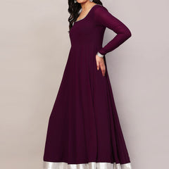 Poshak Hub Women Purple Georgette Hand Embroidery Anarkali Kurta