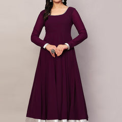 Poshak Hub Women Purple Georgette Hand Embroidery Anarkali Kurta