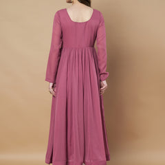 Poshak Hub Women Pink Georgette Anarkali Kurta