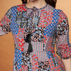 Poshak Hub Women multicolor Cotton Printed Anarkali Kurta