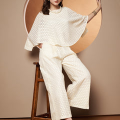 Poshak Hub Women OffWhite Cotton Shrug and Trouser