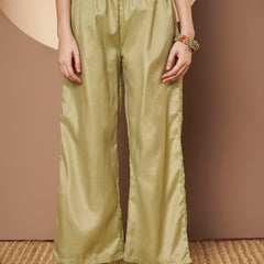 Women Olive-Green Floral Aari Work Embroidered Kurta with Palazzo and Embroidered Dupatta