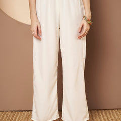 Off-White-Green Chickenkari Adda Work Embroidered Kurta with Palazzo and Embroidered Dupatta