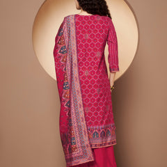 Women Magenta Printed Kurta with Palazzo & Printed Dupatta