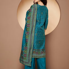 Women Teal-Blue Printed Kurta with Palazzo & Printed Dupatta