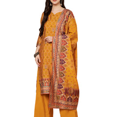Mustard Printed Kurta with Palazzo & Printed Dupatta