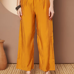 Mustard Printed Kurta with Palazzo & Printed Dupatta