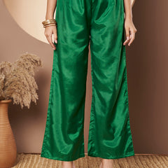 Women Green Printed Mirror work Kurta with Palazzo & Printed Dupatta