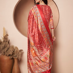 Women Maroon Printed Mirror work Kurta with Palazzo & Printed Dupatta