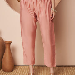 Poshak Hub Women Peach Gota patti Mirror work Embroidery Co-Ord Set