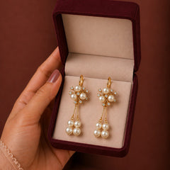 Pearl Blossom Drop Earrings