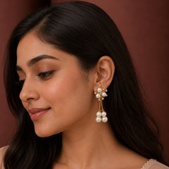 Pearl Blossom Drop Earrings