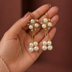 Pearl Blossom Drop Earrings
