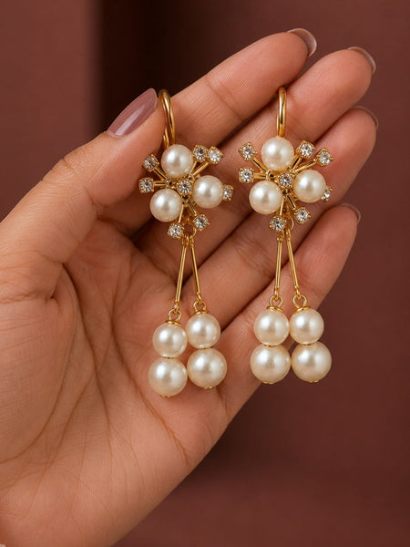 Pearl Blossom Drop Earrings