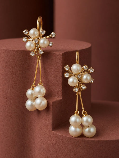 Pearl Blossom Drop Earrings