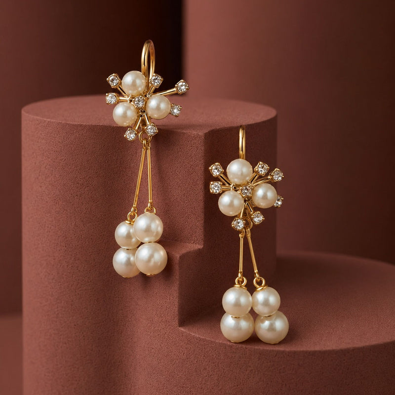 Pearl Blossom Drop Earrings