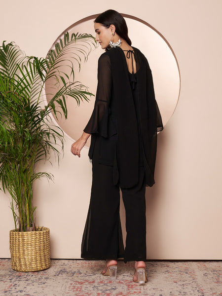 Embellished Kurta with Flared Palazzo Set