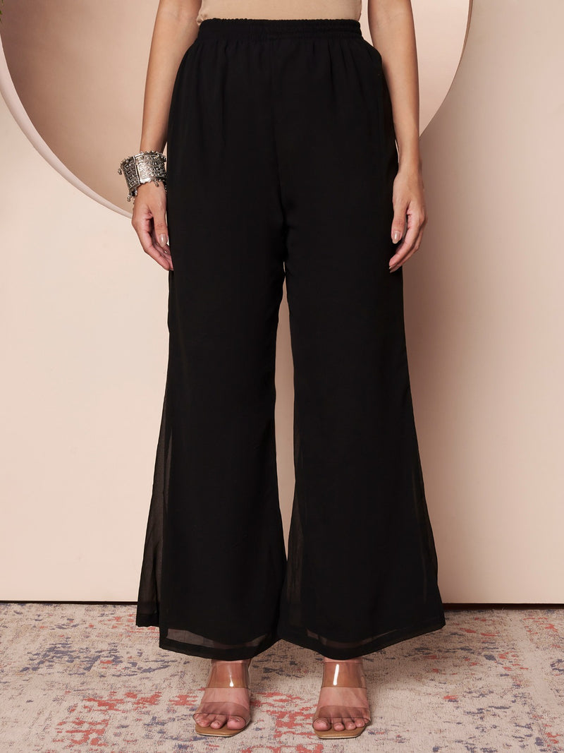 Embellished Kurta with Flared Palazzo Set